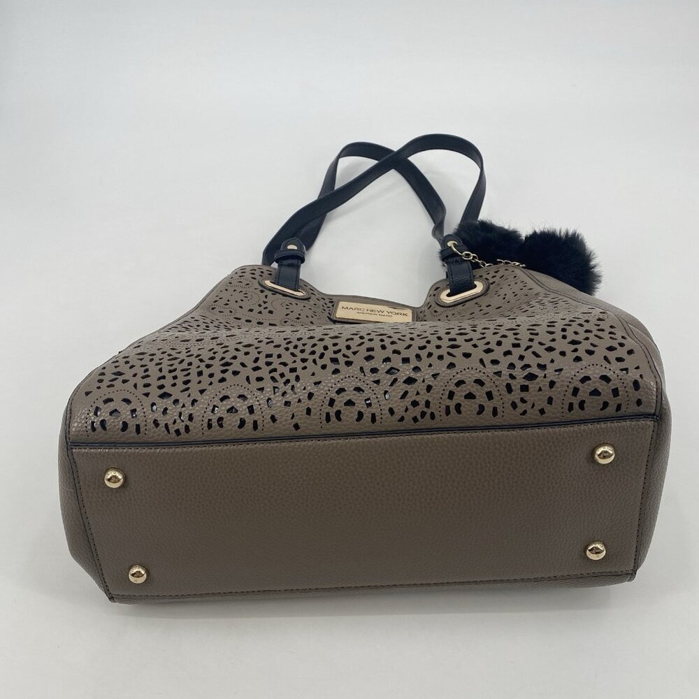 Andrew Marc Tan Beige Black Marc New York Handbag Tote Crossbody - Picture 5 of 14